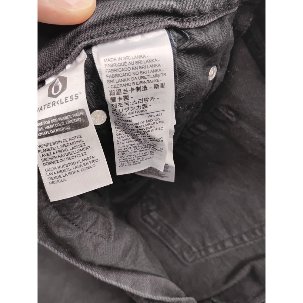 Levis Jeans Womens 28 Black Ribcage Straight Ankle Button Premium Size 30 - Picture 10 of 12